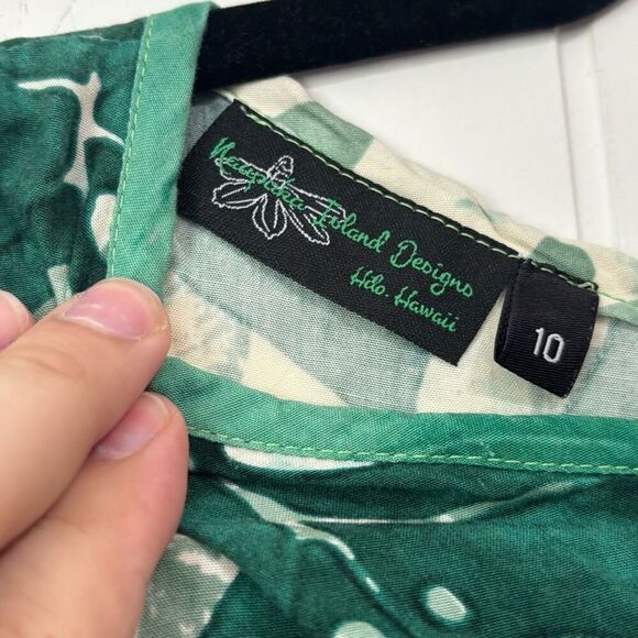 Naupaka Island Designs Hawaiian Palm Leaf Tank Dress Size 10 - Picture 2 of 4